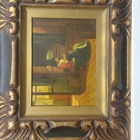 Vintage Pair Of Signed 19th Century Dutch Genre Oil Paintings - Picture 3 of 9